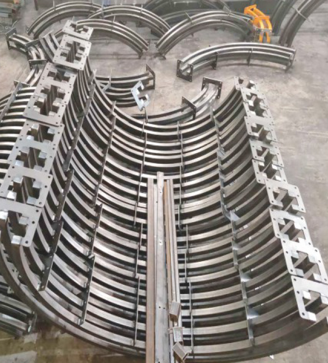 Solid square steel curved rail