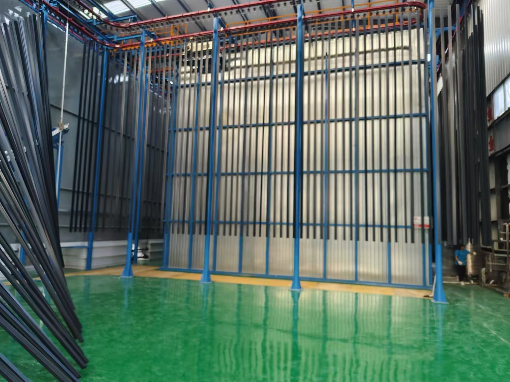 Vertical intelligent automated production line for aluminum profile spraying