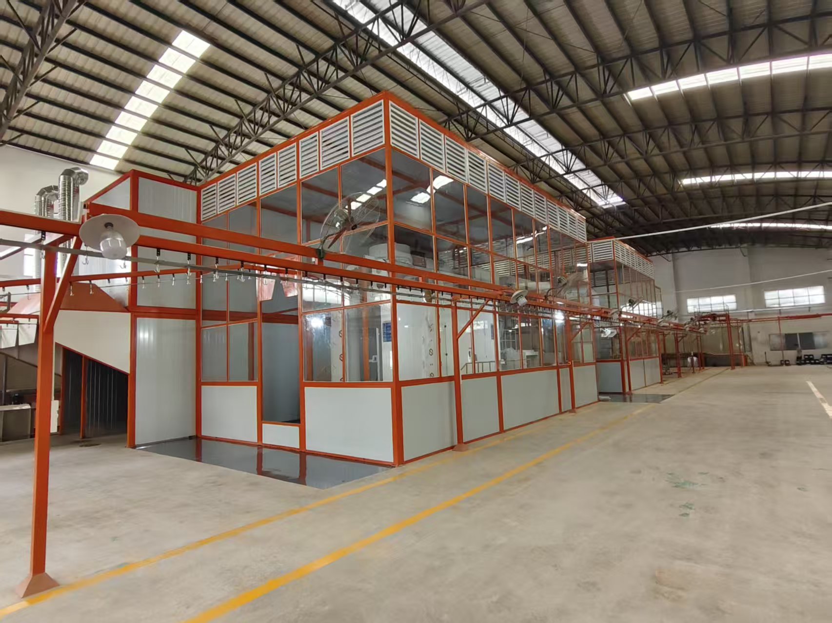 Intelligent Automated Production Line for Horizontal Spray Coating of Aluminum Profiles